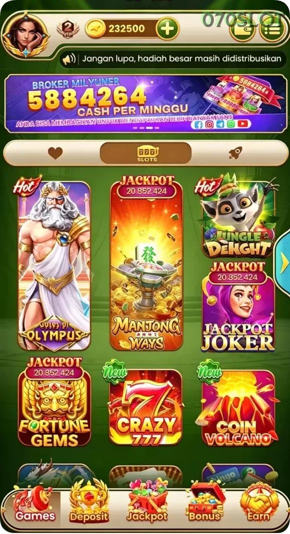 Cuplikan layar SURGAVIP — pengaturan akun