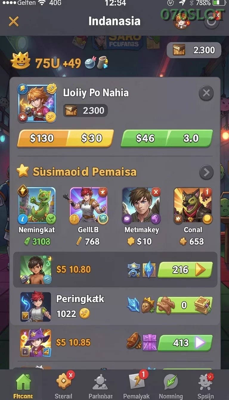 Cuplikan layar 898A — menu navigasi