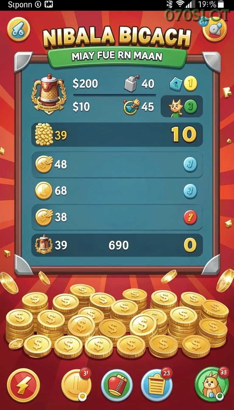 Cuplikan layar MPO999 — menu navigasi